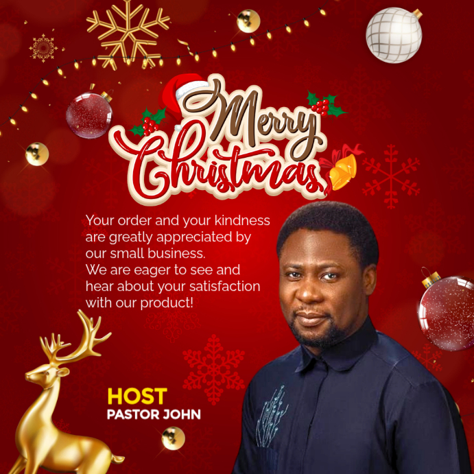 Copy of Red 3d Merry Christmas Instagram Post | PosterMyWall