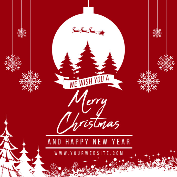Copy of Red 3d Merry Christmas Pos Instagram | PosterMyWall
