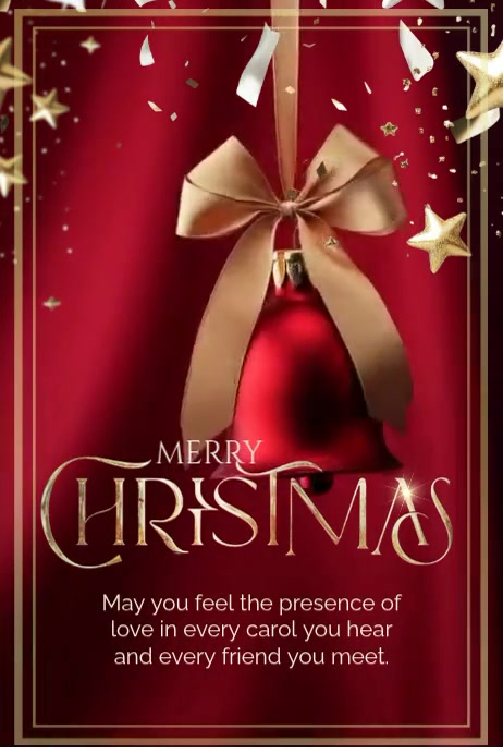 Red 3d Merry Christmas Poster Template | PosterMyWall