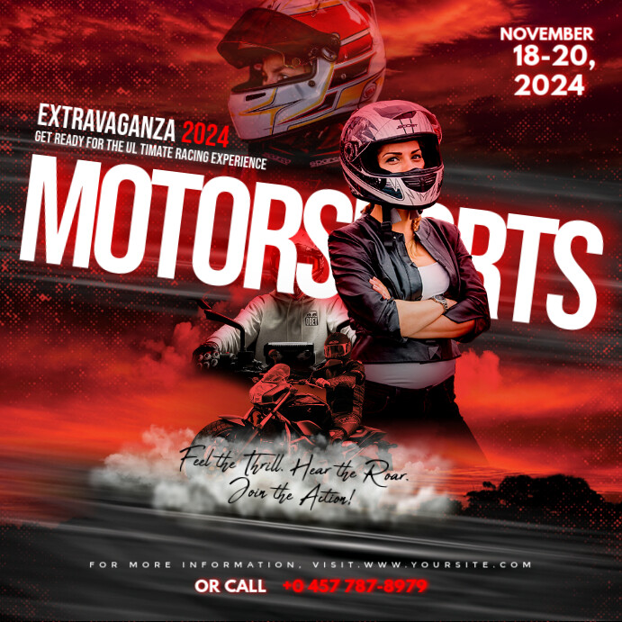 Red 3d Motorsports Instagram Post Template | PosterMyWall