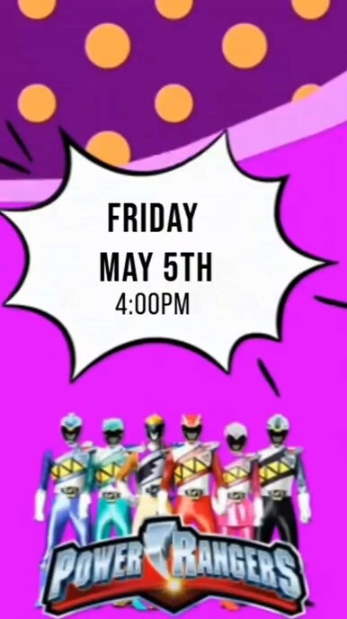 Plantilla de Red 3d Power Rangers Birthday Invitation Digi | PosterMyWall