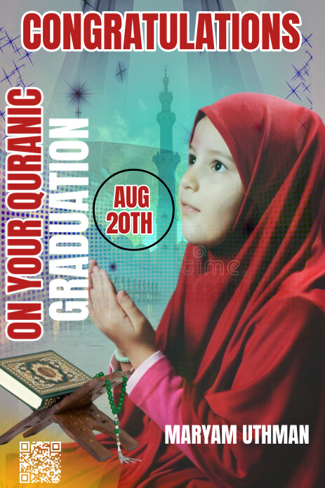 Red 3d Qur'an Graduation Ceremony Pinterest G template