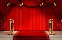 Red 3d Realistic Red Carpet With Illumination Tabloide template