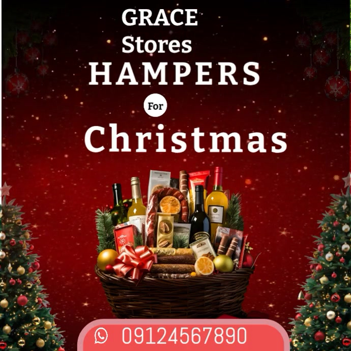 Plantilla de Red 3d Red Christmas Hamper Store Sale Instagram Video ...