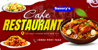 Red 3d Restaurant Cafe Cafeteria Food Banner Door Digitasl Signage Light Box Advertisement Template Facebook Group Cover Photo