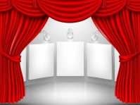 Red 3d  Silk Curtains Stage Yard Sign template