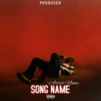 Red 3d Song Album Cover template