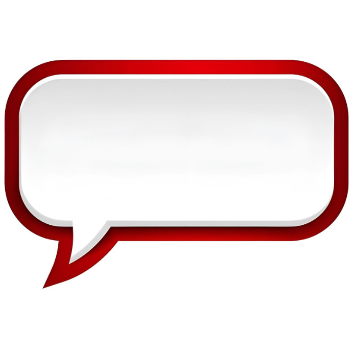 Red 3d Speech Bubble  Square (1:1) template