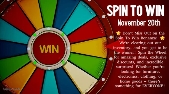 Red 3d Spin To Win Digital Display (16:9) template