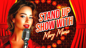 Red 3d Stand Up Show Youtube Thumbnail poster flyer template