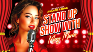Red 3d Stand Up Show  Youtube Thumbnail video ads flyer template