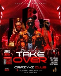 Red 3d Sunday Takeover Ladies Night Party  Instagram Portrait template