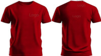 Red 3d T-shirt free mockup Digital Display (16:9) template