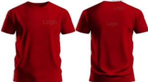 Red 3d T-shirt free mockup Digitalt display (16:9) template