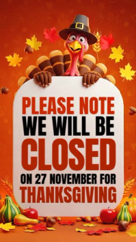 Red Thanksgiving Closure Notice Indaba yaku-Instagram Template