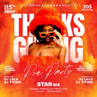 Red 3d Thanksgiving Dinner Instagram Post template