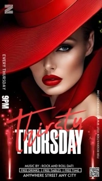 Red 3d Thirsty Thursday  Digital Display (9:1 Ekran reklamowy (9:16) template