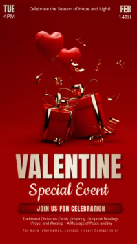 Red 3d Valentine's Day Instagram Story template