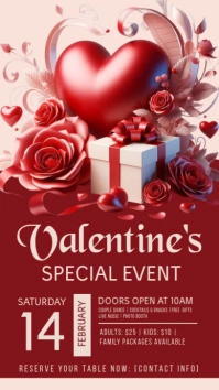 Red 3d Valentine's Day Sale Instagram Story template