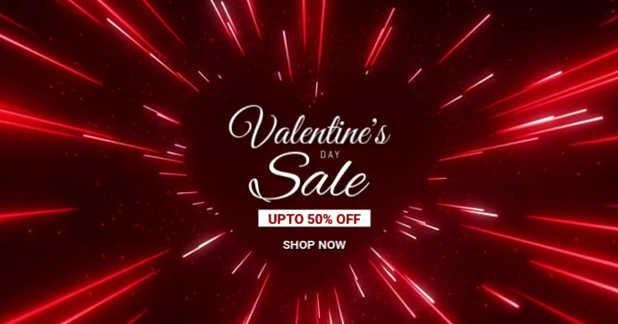 Red 3d Valentine's Sale  Facebook Shared Image Obraz udostępniany na Facebooku template