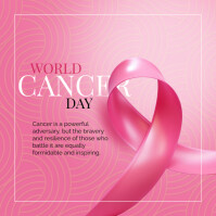 Red Red 3d World Cancer Day Instagram Post Instagram Post Template