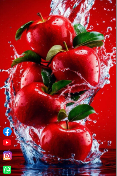 Red Abstract Apple Poster template