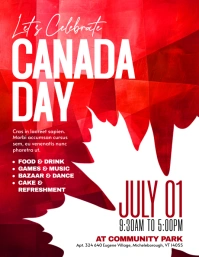 Red Abstract Canada Day Flyer (us Letter) template