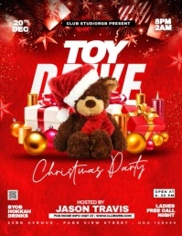 Red Abstract Christmas Toy Drive Flyer  Flyer (us Letter) template