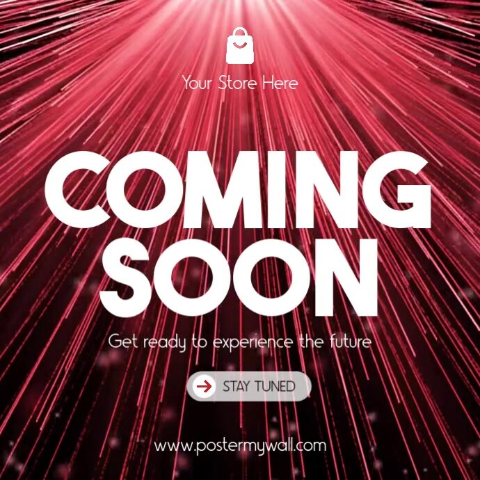 Red Abstract Coming Soon  Instagram Post template