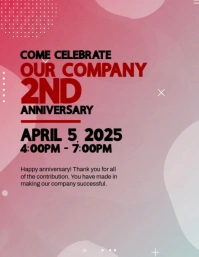 Red Abstract Company Anniversary Flyer (us Letter) template