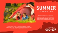 Red Abstract Summer Camping Trip Blog Header template