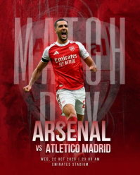 Red Abstrak Soccer Match Day Instagram Portrait template