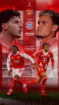 Red Abstrak Soccer Match Day Instagram Story template