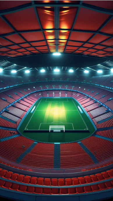 Red Aerial Football Stadium Interior Night Lights Sports Template ...