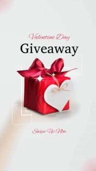 Red Aesthetic Valentine Day Giveaway Minimalist Instagram Story template
