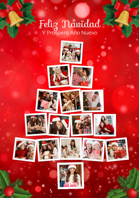 Red Alegre Collage De Fotos Arbolito De Navidad Para Regalar En Familia ...