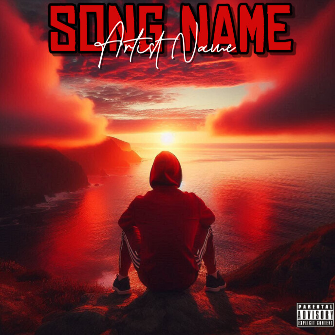 Plantilla de Red Alone Man Mixtape Cover Album Cover | PosterMyWall