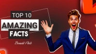 Red and black Joyful Vibrant Bold Engaging Informative Facts Youtube Thumbnail template