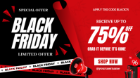 Red and Black Neon Tech Physical Sale Black Friday Facebook Cover Цифровой дисплей (16 : 9) template