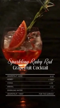 Red and Black Party Cocktail Recipe Digitalanzeige (9:16) template
