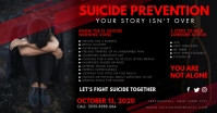 Red and Black Suicide Prevention Banner Facebook Shared Image template