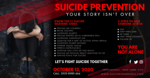 Schwarz Suicide Prevention Ibinahaging Larawan sa Facebook Template
