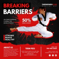 Red and Black Taekwondo Instagram Post Templa template