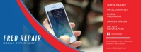 Red and Blue Mobile Repair Shop Facebook Cover template