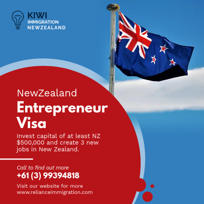 Red and blue New Zealand Immigration Post Template | PosterMyWall