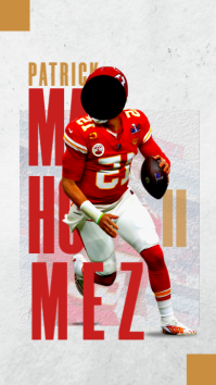 Red And Brown 3D patrick Mahomes American Football Plater Instagram Story template