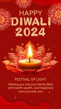 Red and Gold Diwali Instagram Template