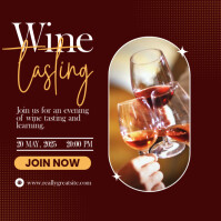 Red and Gold Minimalist Wine Tasting Instagram Post template