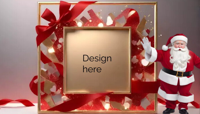 Red and gold romantic empty frame design Business Card template