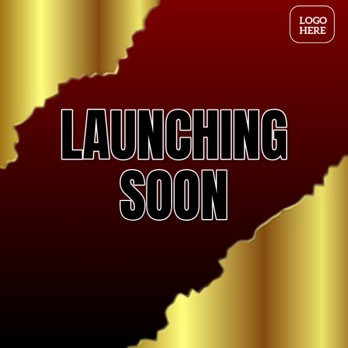 Red and Gold Typographic Luxury Launch Template Instagram Post Iphosti le-Instagram